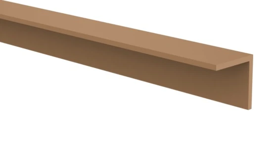 Composiet Teak Hoekprofiel 5 x 5 cm (50 x 50 mm) - Lengte 400 cm op = op - Afbeelding 1